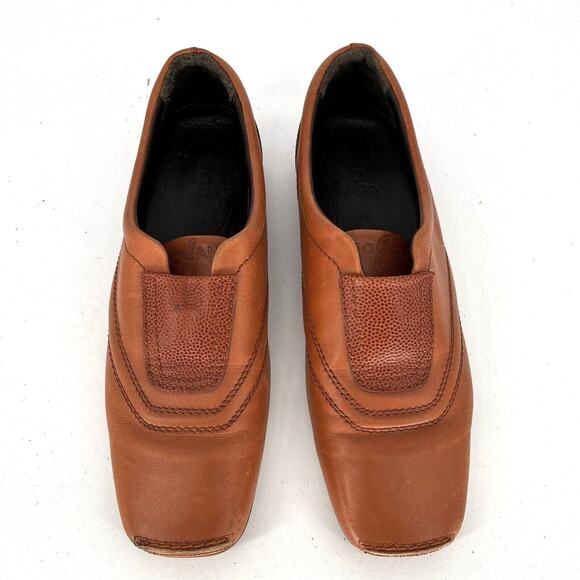 Hogan Square Toe Flats Brown Leather Women’s Size 6.5 - Picture 11 of 11
